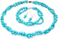 bright blue baroque pearl set bright blue baroque pearl set