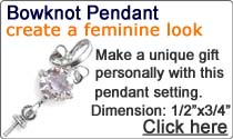 Polished Bowknot Shaped Pendant Setting Polished Bowknot Shaped Pendant Setting