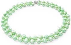 semi-round green pearl necklace