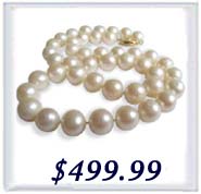 9-10mm AAA round pearl necklace in 14k gold