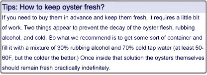 how to keep oyster fresh