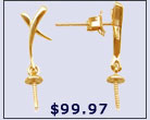 earring settings, 14k gold