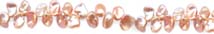 pink colored keshi pearl strands