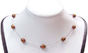 tin cup chocolate pearl necklace in silver