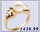 pearl ring, 18k gold pearl ring, 18k gold
