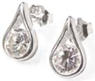 drop shaped silver earrings