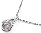 drop shaped silver pendant