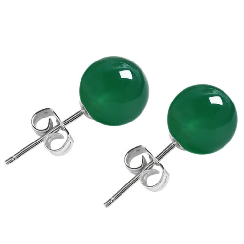 jade earrings in sterling silver