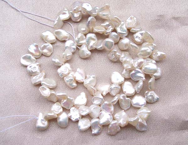 White Pink and Brown 5-7mm Keshi Seed Pearl String
