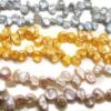 Grey, Gold and Light Purple 5-7mm Keshi Seed Pearl Strand