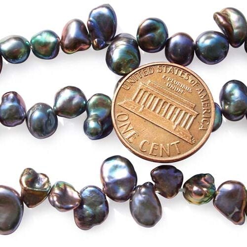 Black 5-7mm Keshi Seed Pearl Strand