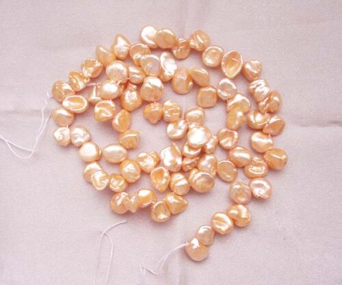 Gold 8-11mm Cornflake or Keshi Pearls on Temporary Strand