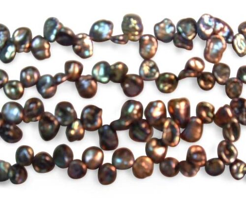 Peacock Black Keshi Pearls on Temporary String