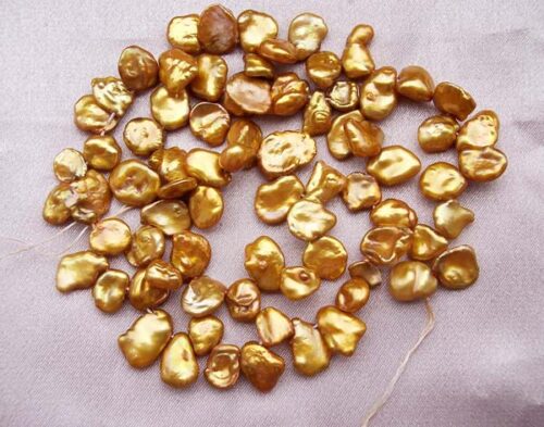 Medium Brown Keshi Pearls on Temporary String