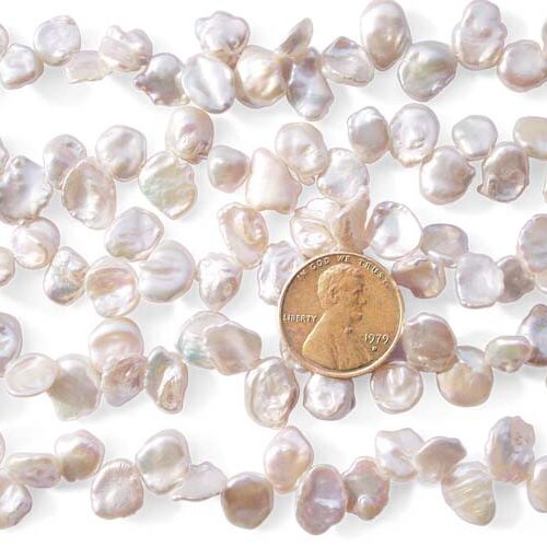 White 10-12mm Keshi Pearl Strand