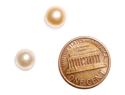 White 6-7mm AAA Quality Button Pearl, Half Drilled