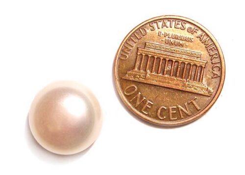 Mauve 11-12mm AAA Quality Button Pearl in Half Drilled