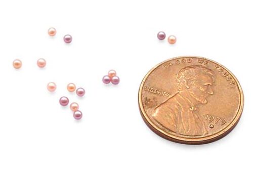 Pink and Lavender 1-2mm AAA Seed Pearls in Very Round Shape, Undrilled