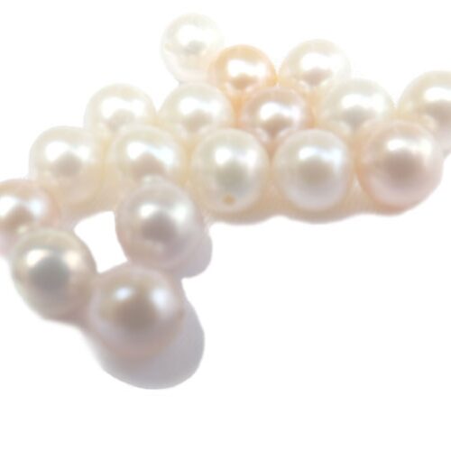 6-6.5mm Single AA+ Round Pearl in White Pink and Mauve Half Drilled