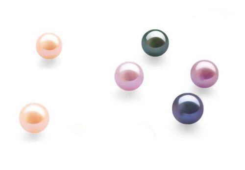 Pink, Lavender, Mauve, Peacock Green and Black 7-7.5mm Loose AA+ Round Pearl, Undrilled or Half-drilled