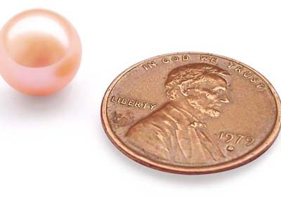 Pink 9-9.5mm Loose AAA Round Pearl, Undrilled or Half Drilled