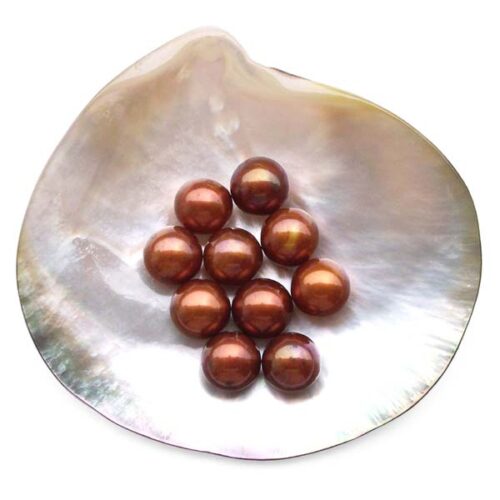 Chocolate 9.5-10mm Loose AAA Round Pearl, Undrilled or Half Drilled