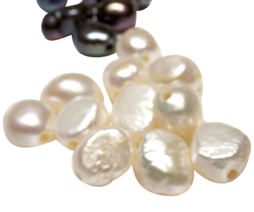White and Black Colored Loose Baroque Individual Pearl