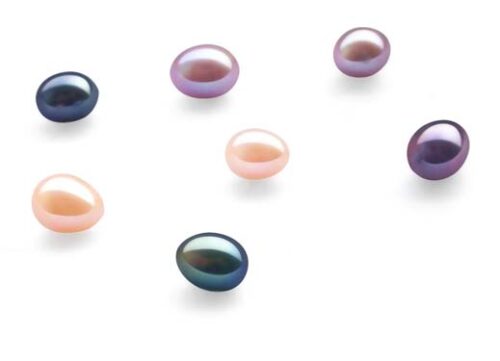 Pink, Mauve and Black 5-7mm Loose Drop Pearls, Undrilled or Half-drilled