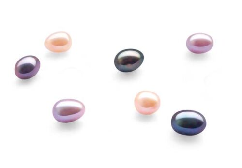 Chocolate, Pink, Black and Lavender 6.5-8mm Loose AAA Drop Pearls, Undrilled