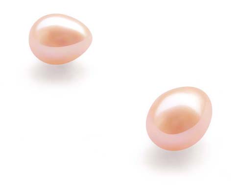 Pink 9-10.5mm Loose AA+ Drop Pearls, Undrilled or Half-Drilled