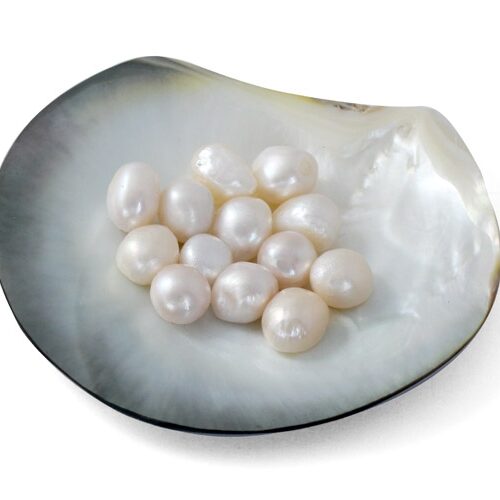 White 12-13mm Untreated Loose Baroque Pearls Sold By Ounce