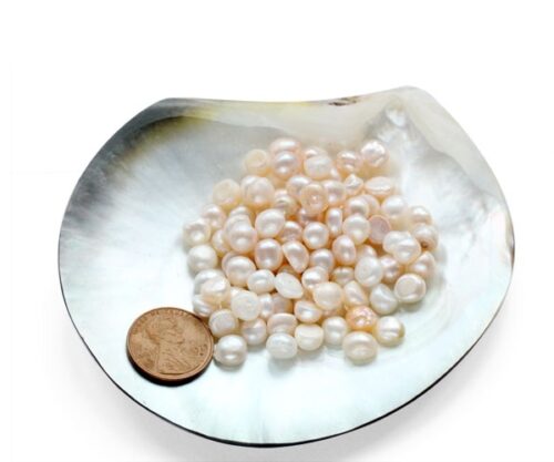 5-6mm Untreated Loose Button Pearl, Sold by Ounce