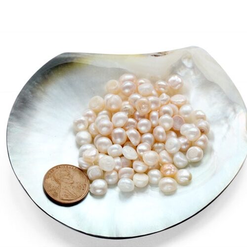 5-6mm Untreated Loose Button Pearl, Sold by Ounce