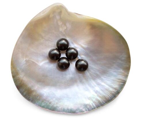 Black 8mm Round AAAA SSS Pearls, Half Drilled