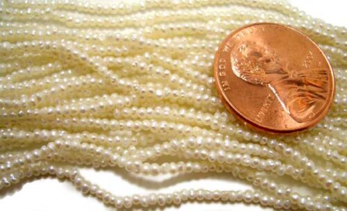 White 1-2mm Tiny Seed Pearl Strand
