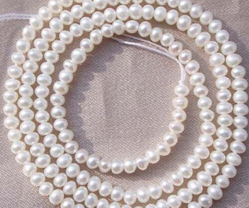 2-3mm White Button Seed Pearl Strand