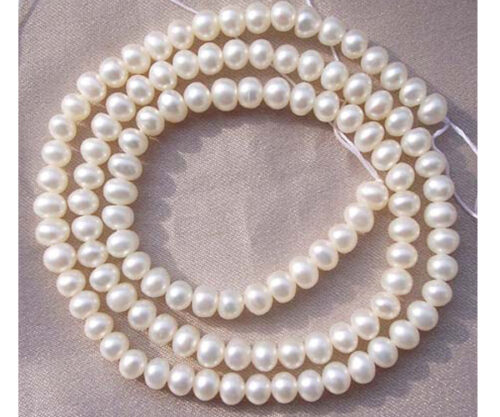 3-4mm White Pink and Lavender Button Pearl Strands