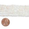 White 3-4mm AA Quality Button Pearl Strand