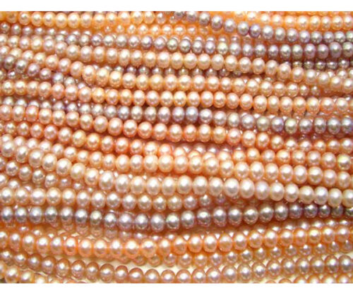 5-6mm Pink and Lavender Button Pearl Strands