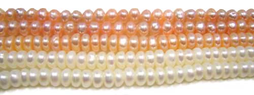 Lavender and White 7-8mm Button Pearl Strand