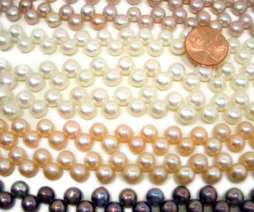 7-7.5mm Top Drilled Button Pearl Strand