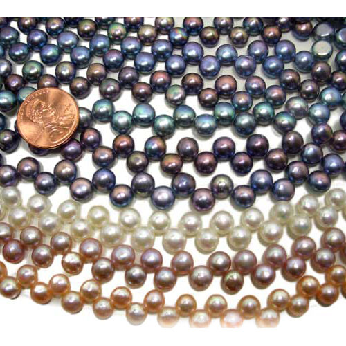 7-7.5mm Top Drilled Button Pearl Strand
