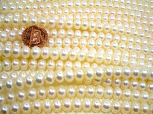 White 8-9mm Button Pearl Strand