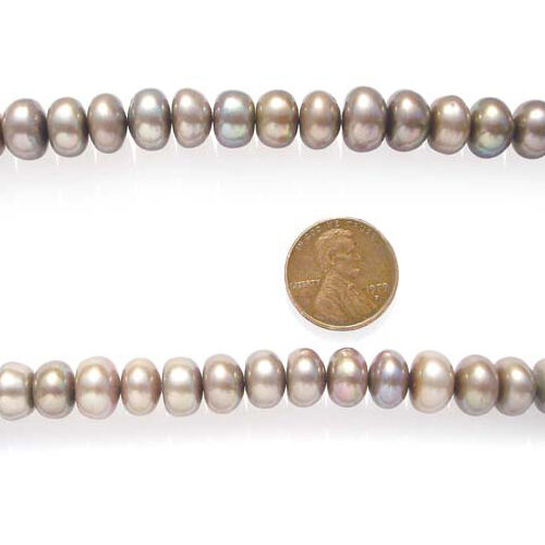 Large 10-11mm Grey Button Pearl Strand