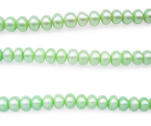 Light Green Large 10-11mm Button Pearl Strand