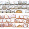 11.5mm Pink and Grey Square Coin Pearl Strands