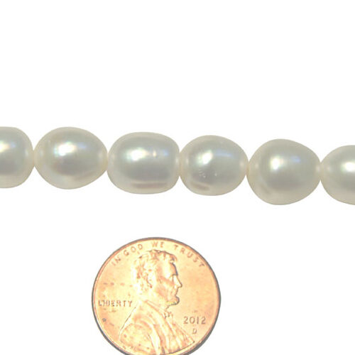 White High Quality 9-10mm Rice Pearls Larger Holes