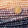 Pink, Mauve and Black 5-6mm Semi-Round Pearl Strands