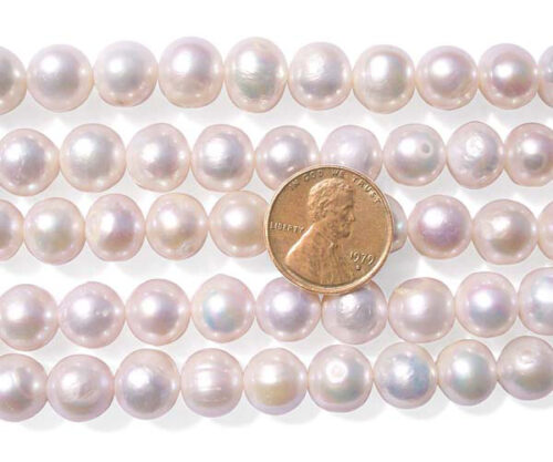 10-11mm Side Drilled AA Quality Potato Pearls on Temporary Strand