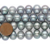 Grey 12-13mm Side Drilled Potato Pearls on Temporary Strand